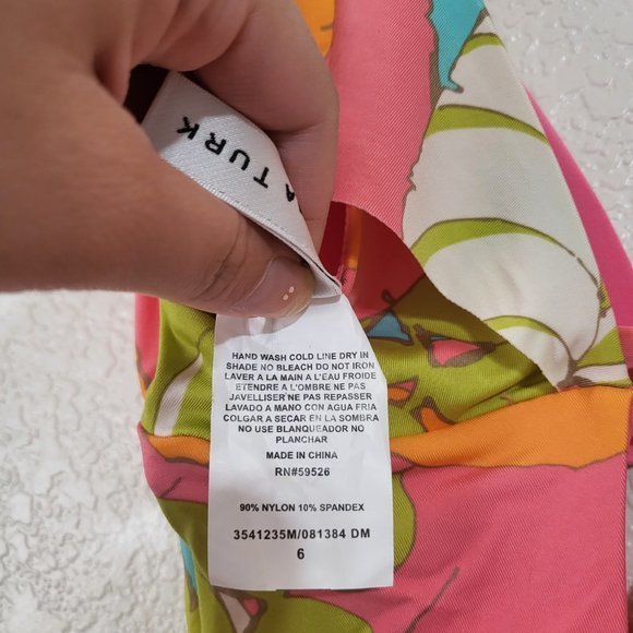 Trina Turk Playa De Flor Flutter Sleeve Maillot One Piece‎ Multicolor Swimsuit - Picture 13 of 13